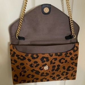 J.Crew Suede Animal Print Clutch